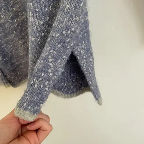 Elle Scallop Hem Sweater Periwinkle Blue Purple Silver Metallic Crew Neck Preppy