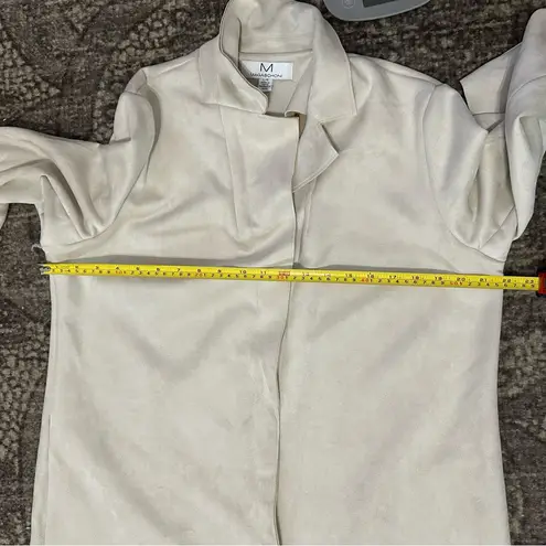 Magaschoni NWT Women’s Size L Beige Cream Faux Micro Suede 3/4 Length Jacket