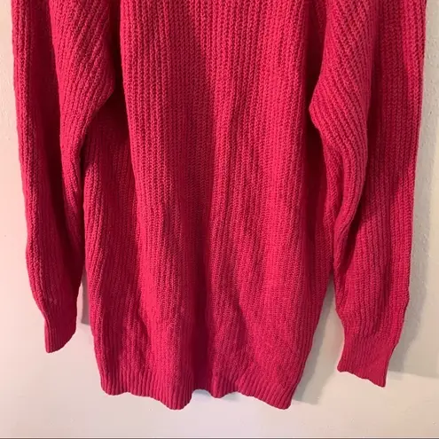 a.n.a . V-Neck High Low Sweater Catalina Hot Pink