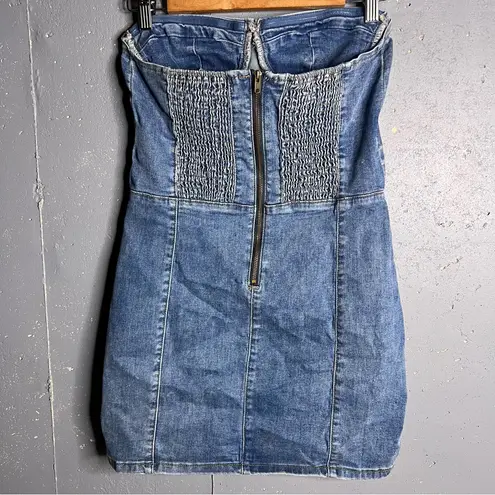 Edikted Alissa denim mini dress in size Large