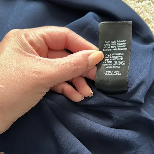 Babaton Aritzia Hopkins Blouse Floral Top Navy Orange Front Tie Women’s XXS