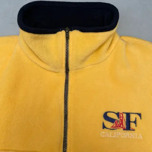 Andy’s Vintage 90s San Francisco California Yellow Zip Up Fleece Quarter Zip Sweater
