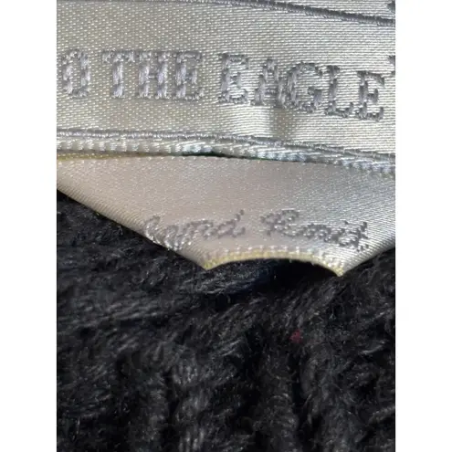 Vintage The Eagles Eye Black Hand Knit Chunky Equestrian Trompe Loeil Sweater Size M