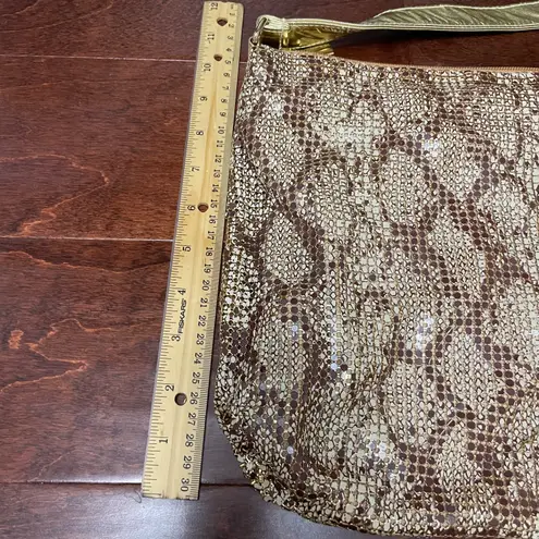 Shea Shea Vintage Gold and Cream Metal Mesh Slouchy Shoulder Bag Purse