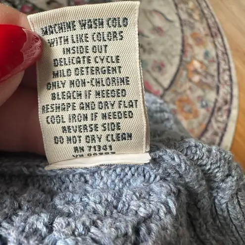 LL BEAN LIGHT BLUE COTTON OPEN FRONT CARDIGAN M Size M