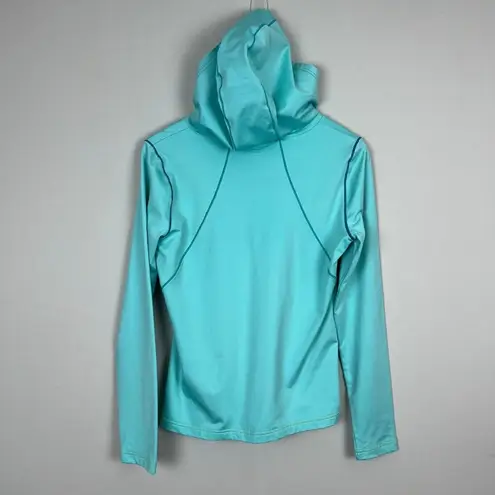 Title Nine Hoodie Pullover Women Medium Blue Regulator Long Sleeve Nylon Stretch