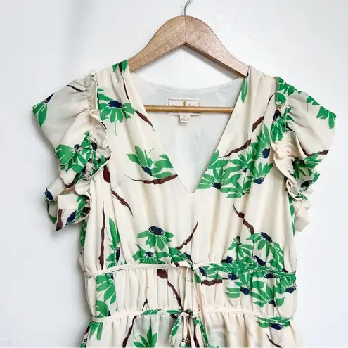Flora Bea NYC Cream & Green Catalina Mini Dress Size XS