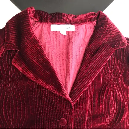 Harvé Benard Vintage 70s 80s Harve Benard Velvet Cabled Blazer Notched Lapel Merlot Red sz 12