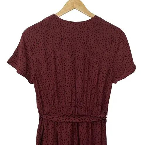 Rails Womens V-Neck Short Sleeve Jet Jumpsuit Rust Spotted Wide Leg Size XS