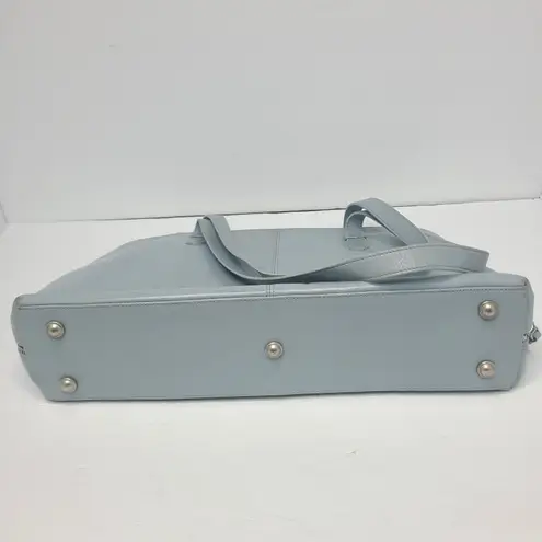 Latico Shoulder Work Laptop Bag Light Blue Leather Zip Around Organizer Large US
