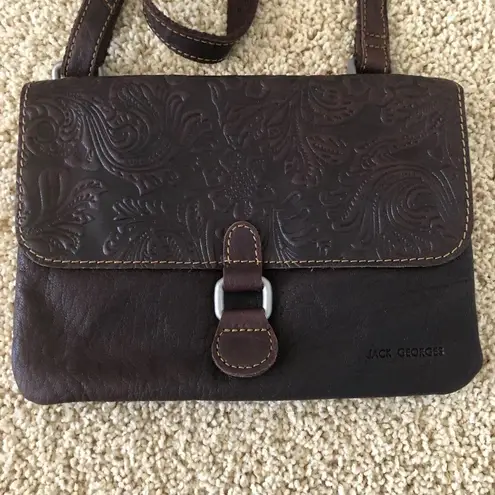 Jack George s Voyager City Organizer Floral Embossed Leather Wallet Purse