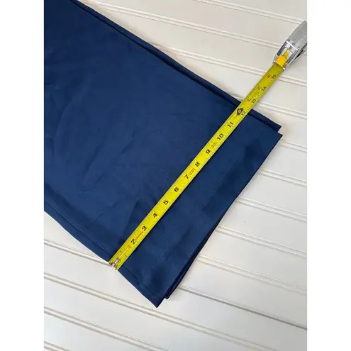 Halston Heritage Halston Wide Leg Pants Navy Blue Satin Gorgeous High Waisted Belted Size 14