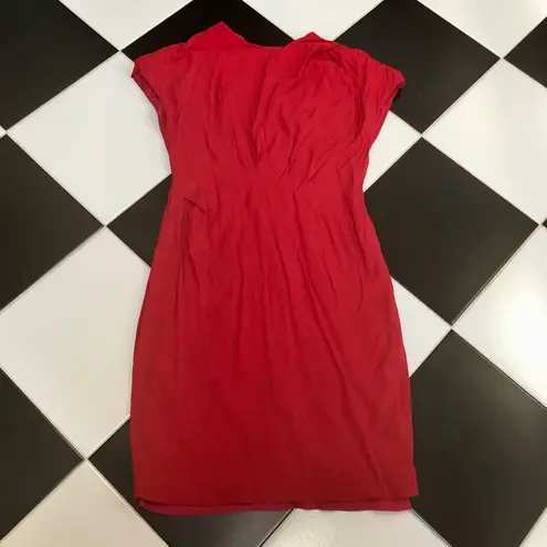 Escada Dress Darla Cherry Red Cerise Cherry Color Lacquer Gathered Detail US 8