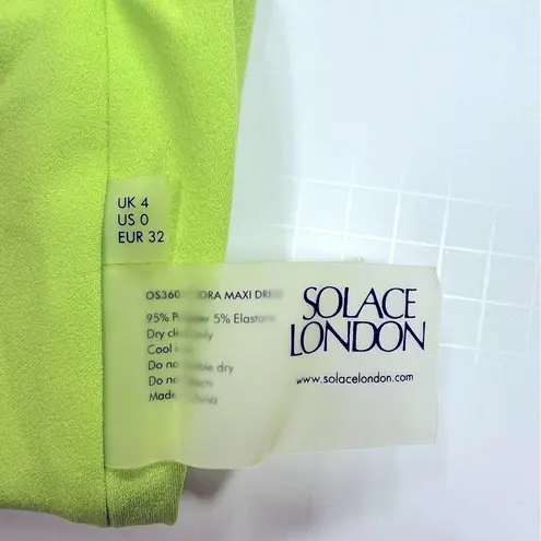 Solace London Zora Maxi Dress in Apple Green, size 0