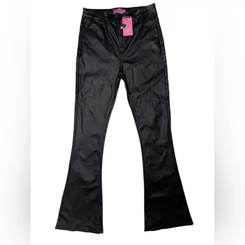 Edikted Luna Faux Leather Flare Jeans - Size Large – NWT