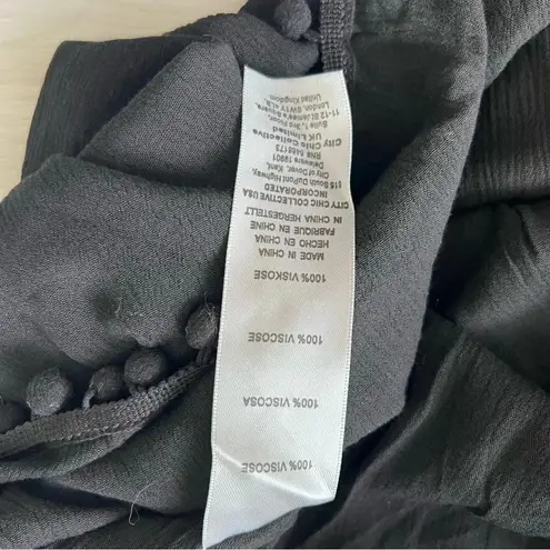 New Avenue 26 28 Plus Size Womens Black Embroidered Kaftan Madeira Top Tunic