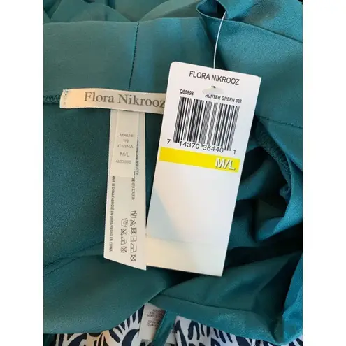 Flora Nikrooz NWT Hunter Green Silky Satin Robe Size M/L