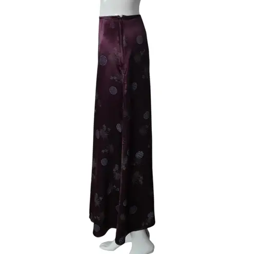 Vintage Renee Lauren 90s Plum Satin Bias Cut Midi Skirt Size 13/14 Y2K Retro Purple