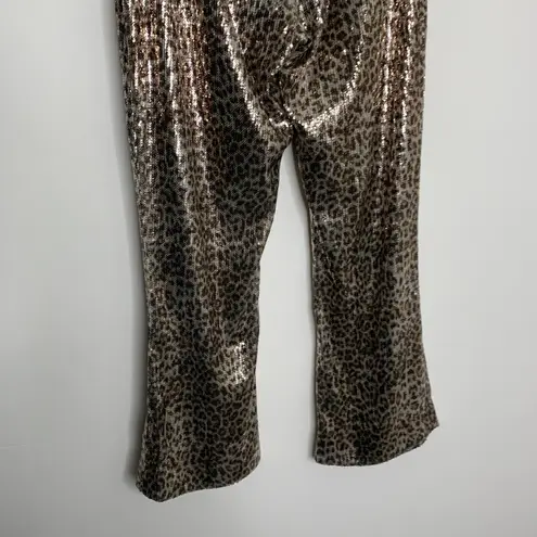 Manoush Pantalon Gala Panther Sequin Pull On Pants Womens US 10 New Brown