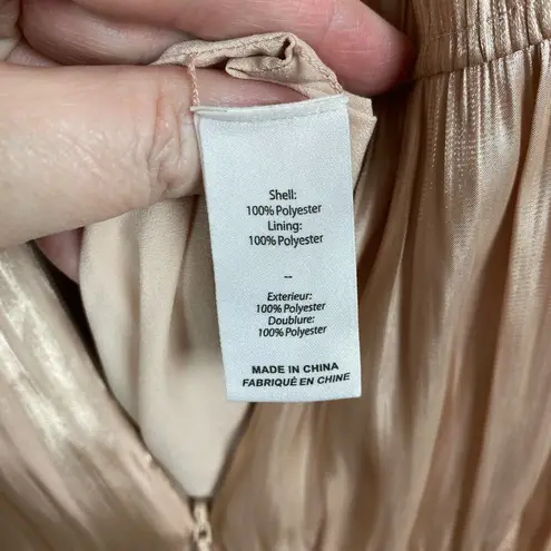 Cinq à Sept Cinq A Sept Champagne Beige Nina Tiered Satin Midi Dress Sz.8 NWT