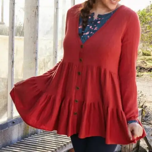 Matilda Jane Brilliant Daydream Love Me Tender Cardigan Sweater Red Small NEW