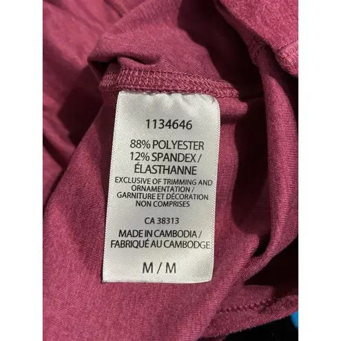 Tuff Athletics Top Pink Hood Long Sleeve Logo Size Medium Activewear