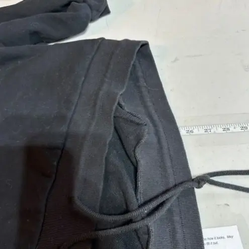 Nap Women's Loungewear Terry Cropped Boxy Drawstring Hem Sweatshirt Black Small