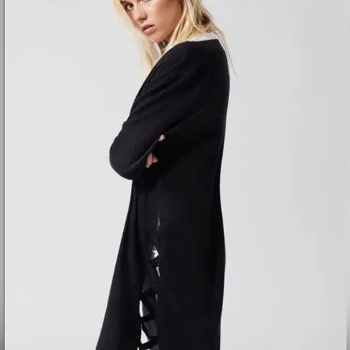 LNA Brushed River Crisscross sides Cream Open Front Long Sleeve Cardigan small