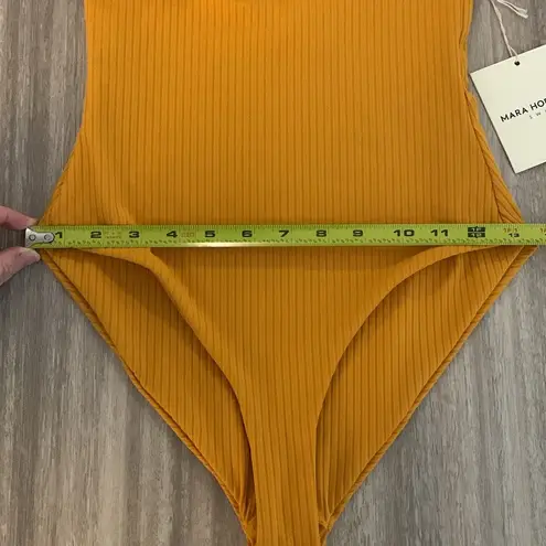 Mara Hoffman New Virginia Ribbed One Piece Swimsuit Mustard Yellow Size XS