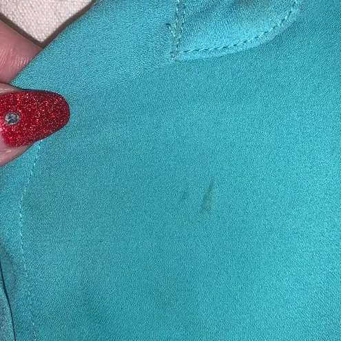 Tea N Rose blue lightweight button Down asymmetrical dress