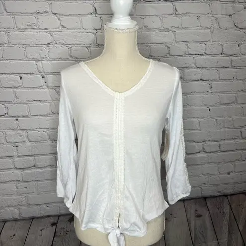 French Laundry NWT white tie front shirt small