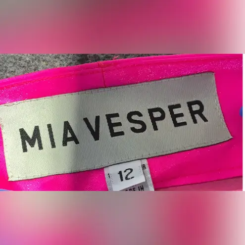 Mia Vesper Liquid Pink Flare Pants Satin Hot Pink Bright Vibrant size 12 - Image 5