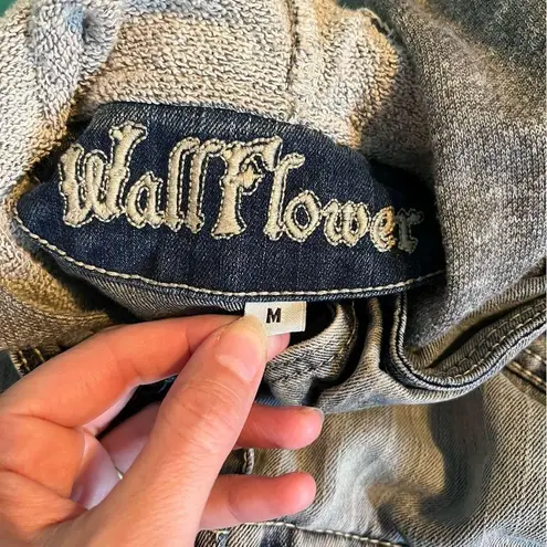 Wallflower Denim and Gray Cropped Jacket Blue Size M