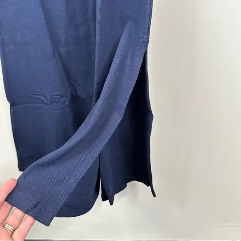 AYR NEW The Moderne Ribbed Midi Dress City Sky Navy Blue XS Classic Minimalist