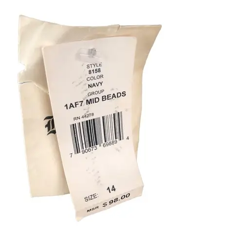 New Vintage Y2K crystal button down sheer lace top Holiday cocktail party glam Blue Size 14