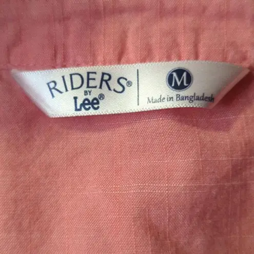 Riders By Lee Riders by Lee Tunic Top Pink Long Sleeve Roll Tabs Woman's Size Medium