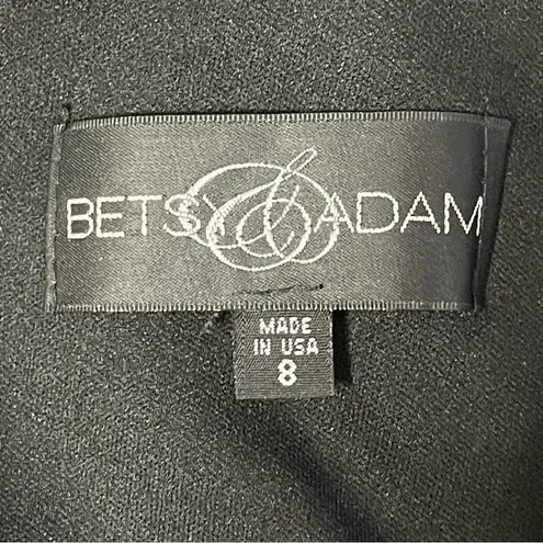 Betsy and Adam Black / Silver Chevron Striped Sleeveless Cocktail Dress Size 8