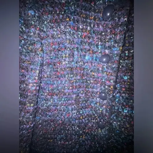 Helen Ziki women’s tweed collarles button up blazer Purple 8 career work vintage