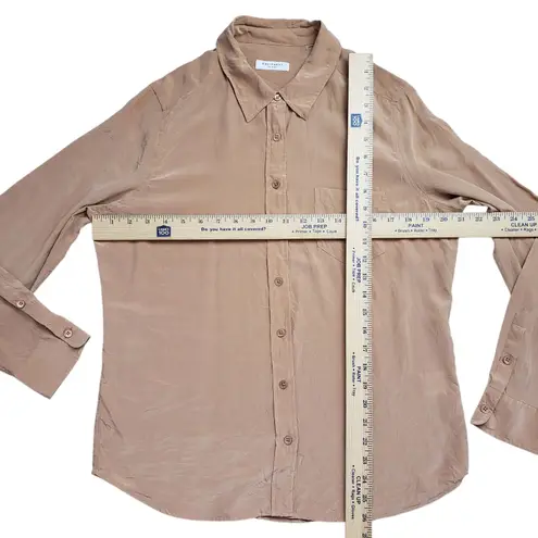 Equipment Brett Washed Silk Shirt Womens Large Carmel Button Up Blouse