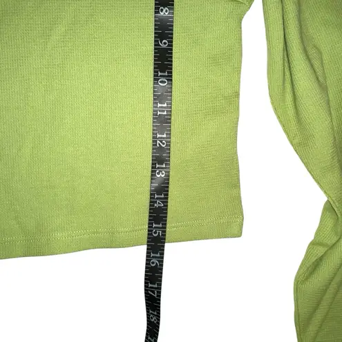 NWT Aritzia Sunday Best Baby Waffle Long Sleeve Crop Top SMALL in Okra Green