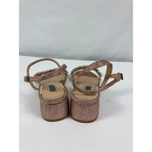 Badgley Mischka Autumn Block Heel Sandal - Rose Gold Size 5