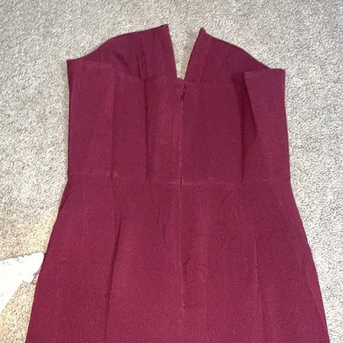 Dress the Population Fernanda Strapless Evening Gown Burgundy Large