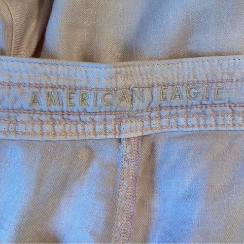 American Eagle  Outfitters Super High Rise Crop Wide Leg Linen Pants Women 16 Reg