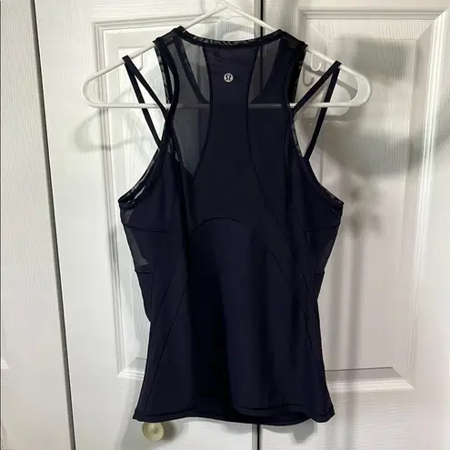 Lululemon  athletica Navy Mesh Tank Top