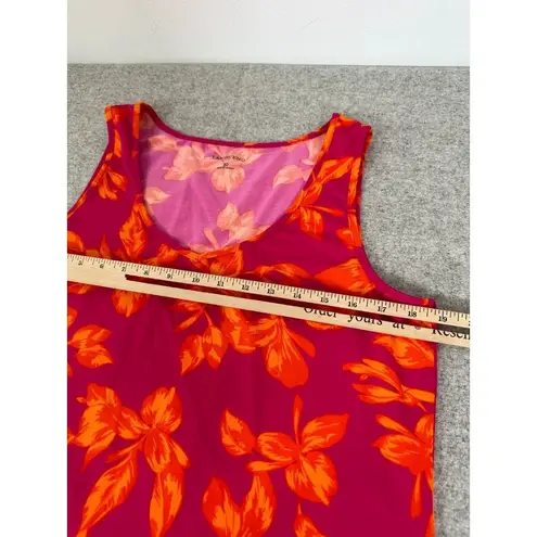 Lands'End  Swim Coverup Dress Medium/Large Sleeveless Floral Ruffle Stretch