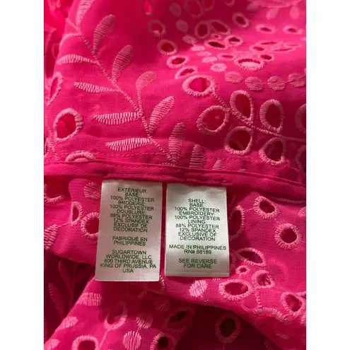 Lilly Pulitzer  Amrita Midi Dress Swirly Fern Scallop Eyelet‎ Pink Size 0 NWT - Image 7