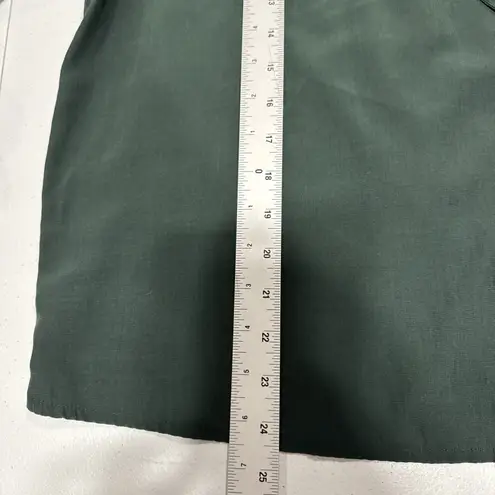 Prologue Tie Neck Blouse Womens M Green Long Sleeves Elegant Flatering Top