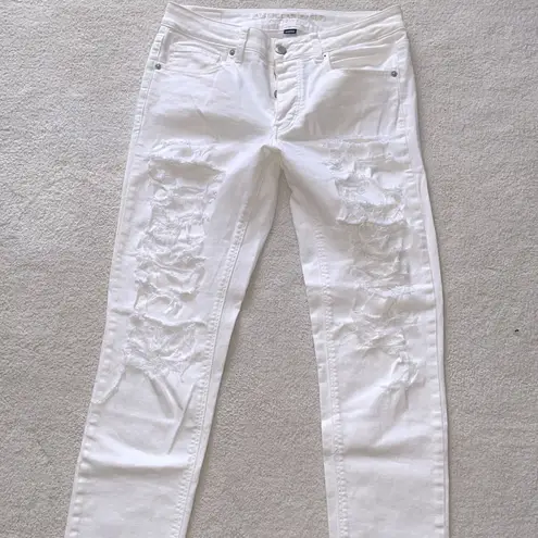 American Eagle  White Super Distressed Jeans