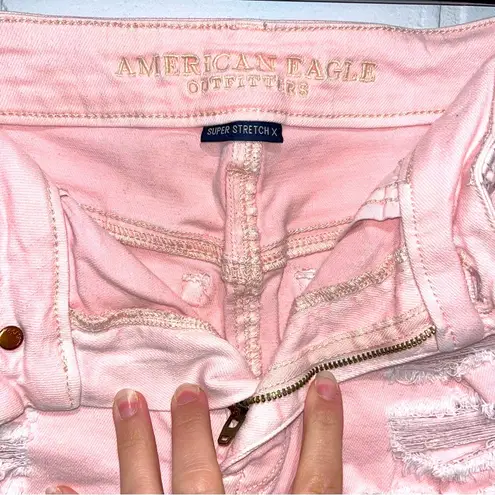 American Eagle  Outfitters Pink Distressed Denim Shorts Size 6