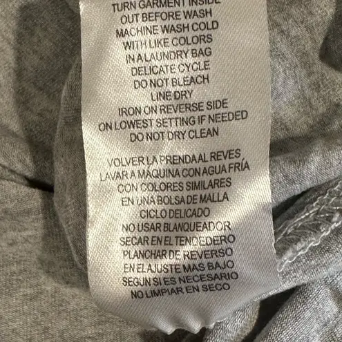 Democracy Gray V-Neck Peasant Boho Cowgirl Top Aztec Southwestern Print Sz Large